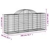 vidaXL Arched Gabion Baskets 12 pcs 200x50x80/100 cm Galvanised Iron