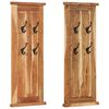 vidaXL Coat Rack | Set of 2 | Varied wood grain | Solid acacia wood | 38x100 cm