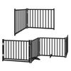 vidaXL Dog Gate with Door Foldable 12 Panels Black 960 cm Poplar Wood