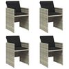 vidaXL Garden Chairs with Cushions 4 pcs Light Grey Poly Rattan