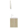 vidaXL Bathroom Furniture Set White and Sonoma Oak Engineered Wood