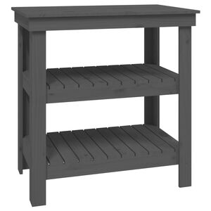 vidaXL Work Bench with Shelf Grey 78.5 x 50 x 80 cm Solid Pine Wood