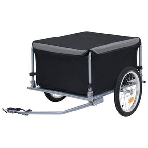 vidaXL Bike Trailer Black and Grey 65 kg