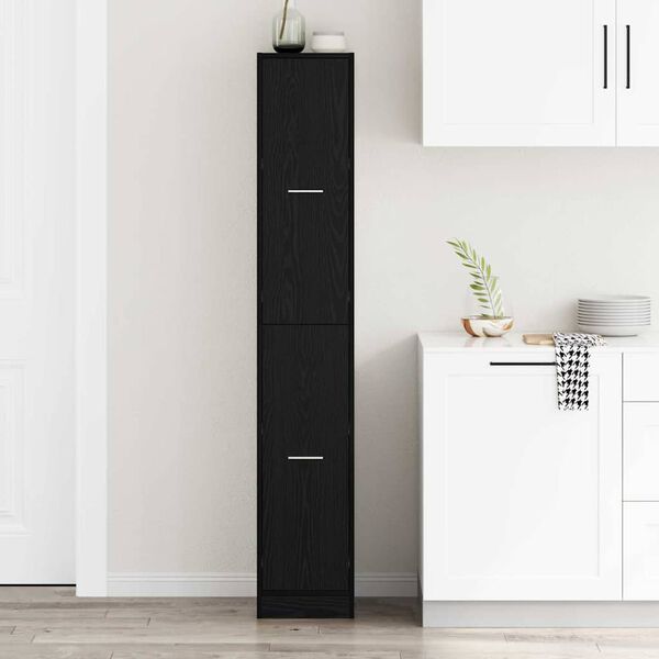 vidaXL Apothecary Cabinet Black oak 30 x 41 x 174.5 cm Engineered wood