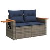 vidaXL 10 Piece Garden Sofa Set with Cushions Grey Poly Rattan Acacia