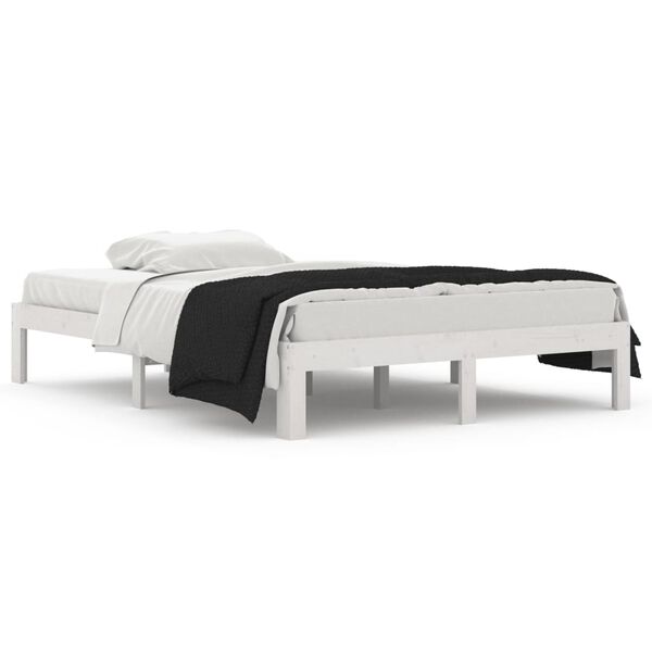 vidaXL Bed Frame without Mattress White 135x190cm Double