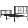 vidaXL Metal Bed Frame without Mattress with Footboard Black 90x190cm