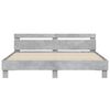 vidaXL Bed Frame with LED without Mattress Concrete Grey 200x200 cm