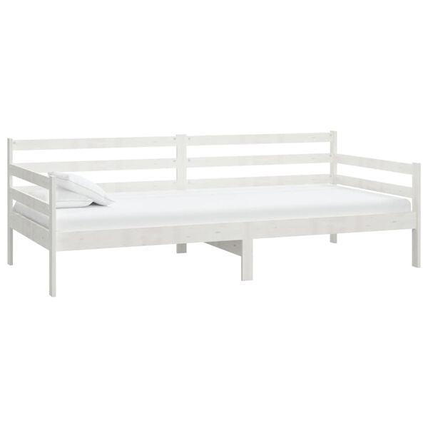 vidaXL Day Bed without Mattress White Solid Wood Pine 90x200cm