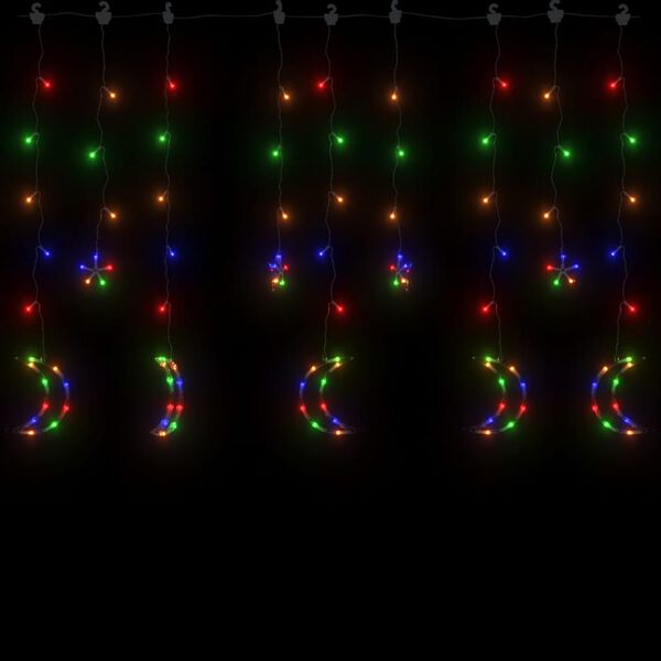 vidaXL Star and Moon Fairy Lights Remote Control 345 LED Colourful