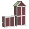 vidaXL 2 Piece Garden Tool Shed Set Mocha Solid Wood Pine