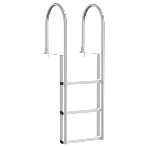 vidaXL 3-Step Dock Ladder Silver 45 x 11.5 x 134 cm Aluminum