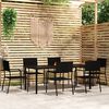 vidaXL 7 Piece Garden Dining Set Black