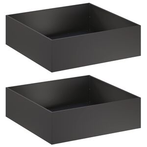 vidaXL Garden Planter 2 pcs Black 80 x 80 x 30 cm Cold-rolled Steel