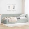 vidaXL Corner Bed Frame Light Grey 90 cm x 190 cm Velvet