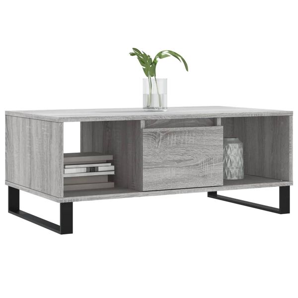 vidaXL Coffee Table Grey Sonoma 90x50x36.5 cm Engineered Wood