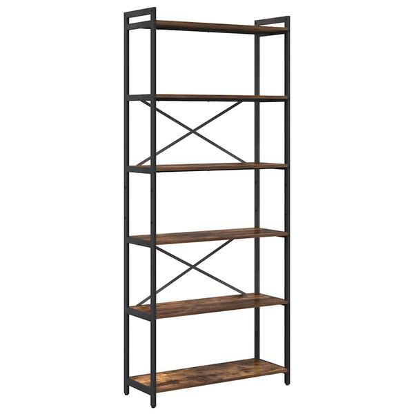 vidaXL Bookshelf Smoked Oak 80 x 30 x 190 cm Engineered Wood