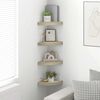vidaXL Floating Corner Shelves 4 pcs Oak 25x25x3.8 cm MDF