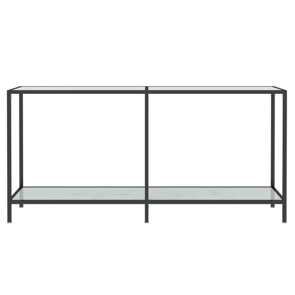 vidaXL Console Table White 160x35x75.5 cm Tempered Glass