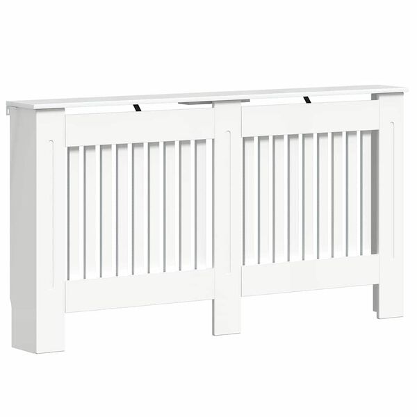 vidaXL Radiator Cover High Gloss White 152 x 19 x 81.5 cm