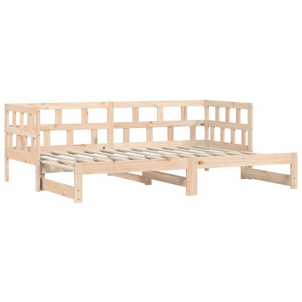 vidaXL Daybed with Trundle without Mattress 90x190 cm Single Solid Wood