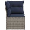 vidaXL Garden Sofa with Cushion Grey 62 x 62 x 69cm Poly Rattan