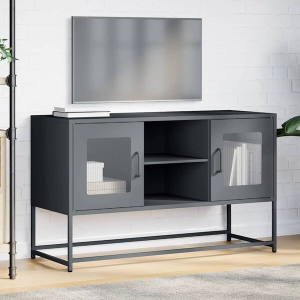 vidaXL TV Cabinet Anthracite 100.5x39x60.5 cm Steel