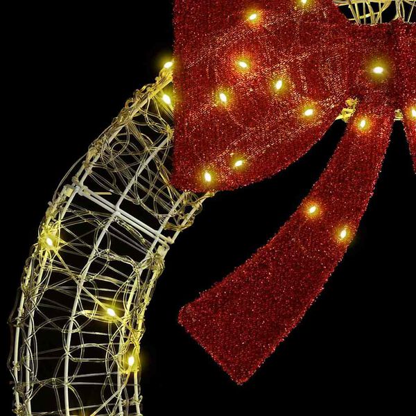 vidaXL Wreath with 60 LEDs Warm white 76 x 8.5 x 76 cm Acrylic