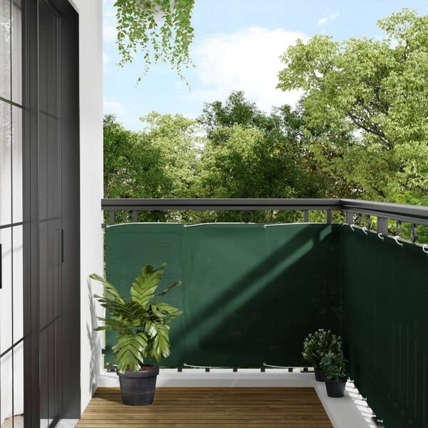 vidaXL Balcony Screen Dark Green 90x1000 cm 100% Polyester Oxford