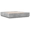 vidaXL Bed Frame with LED without Mattress Concrete Grey 180x200 cm Super King