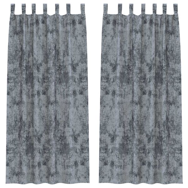vidaXL Velvet Curtains 2 pcs Silver Grey 225 x 140 cm Velvet
