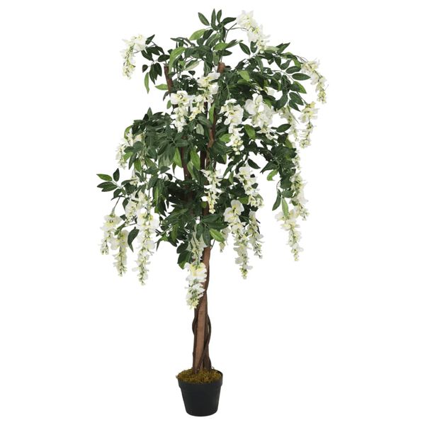 vidaXL Artificial Wisteria Tree 840 Leaves 150 cm Green and White