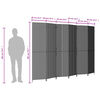 vidaXL Room Divider 6 Panels Black Poly Rattan