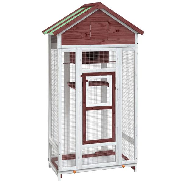 vidaXL Bird House Mocha 91.5x53x170 cm Solid Wood Pine
