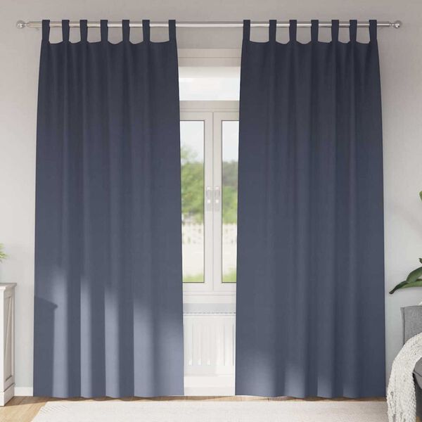 vidaXL Blackout Curtains with Rings 2 pcs Anthracite 225 x 140 cm