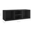 vidaXL Shoe Storage Bench High Gloss Black 105x35x35 cm Engineered Wood