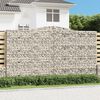 vidaXL Arched Gabion Baskets 2 pcs 400x50x220/240 cm Galvanised Iron