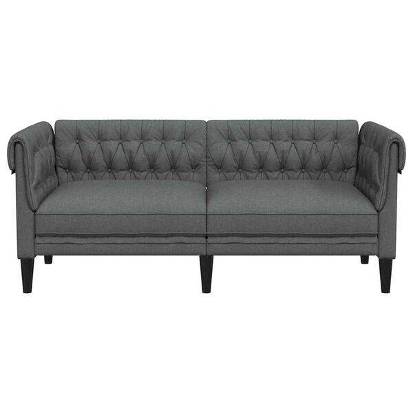 vidaXL Sofa Dark Grey 182.5 x 74.5 x 74.5 cm Polyester
