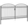 vidaXL Fence Gate with Lock Grey 401 x 250 cm Steel