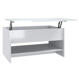 vidaXL Coffee Table | High gloss white | Engineered wood | 80 x 50 x 40 cm