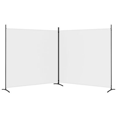 vidaXL 2-Panel Room Divider White 348x180 cm Fabric