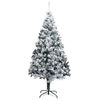 vidaXL Artificial Christmas Tree with Flocked Snow Green 180 cm PVC