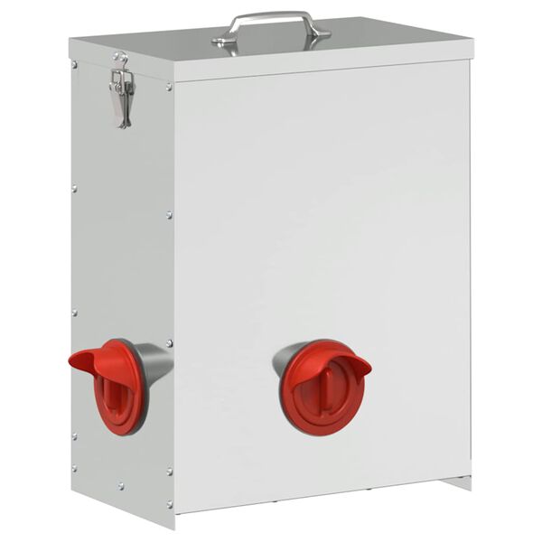 vidaXL Chicken Feeder 2 pcs Silver 32.5 x 20.5 x 43 cm