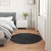 vidaXL Faux Sheepskin Rug Tafalla Black &Oslash; 80 cm Polyester