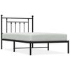 vidaXL Metal Bed Frame without Mattress with Headboard Black 100x190cm