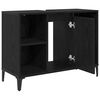 vidaXL Sink cabinet Black Oak 80 x 33 x 60 cm Engineered Wood and Iron