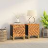 vidaXL Bedside Cabinets 2 pcs Brown and Black Solid Wood Mango