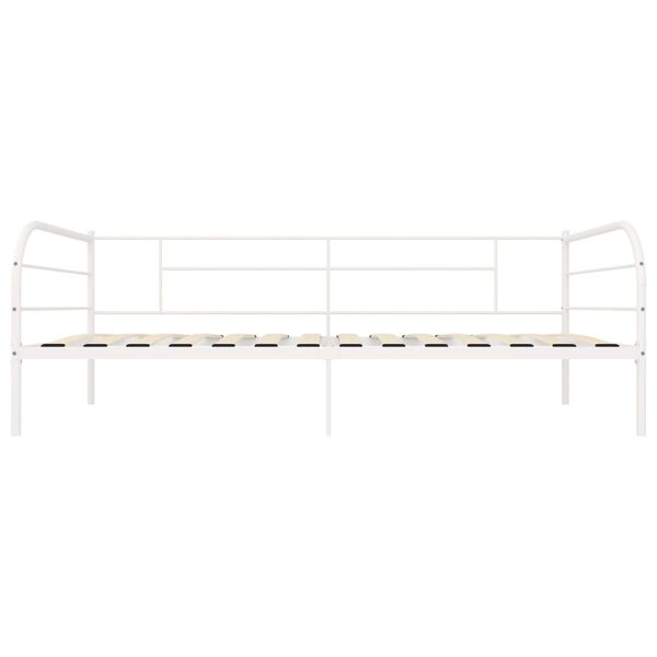 vidaXL DayBed Frame without Mattress White Metal 90x200 cm