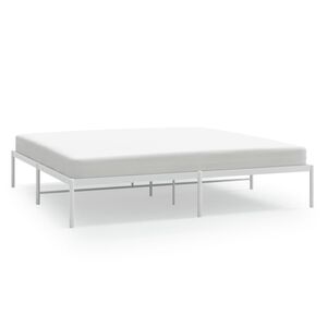 vidaXL Metal Bed Frame without Mattress White 193x203cm
