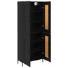 vidaXL Highboard 2 pcs Black Oak Engineered Wood